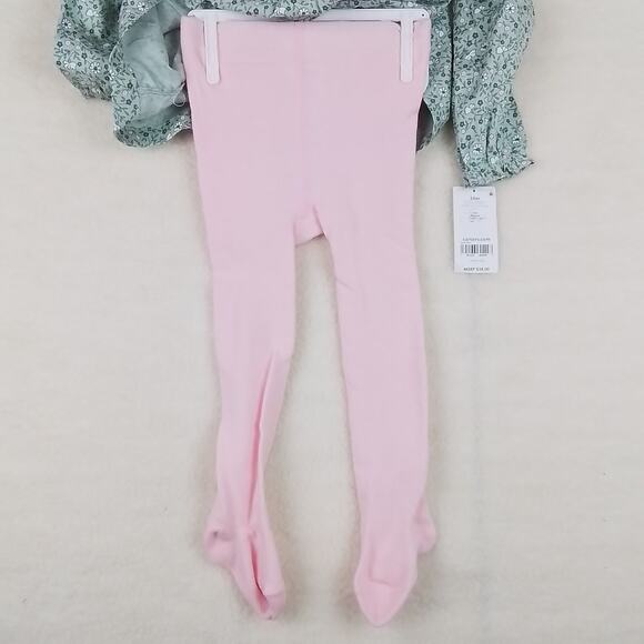 Carters Baby Set 24mo Green Pink Dress Leggings Layette Cotton Floral Print - Picture 10 of 15